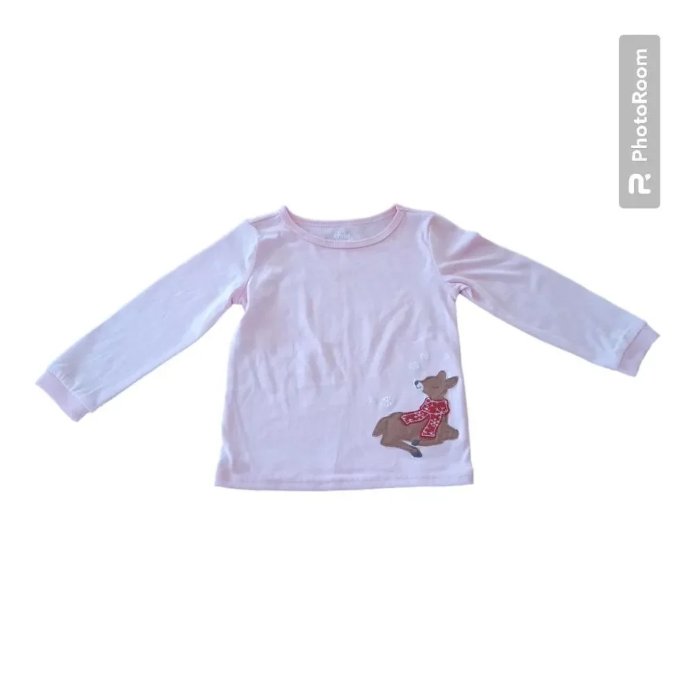 Carters Embroidered Deer Long Sleeve Shirt